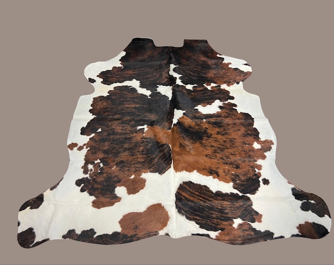 100% Genuine Cowhide Tri-Color Rug