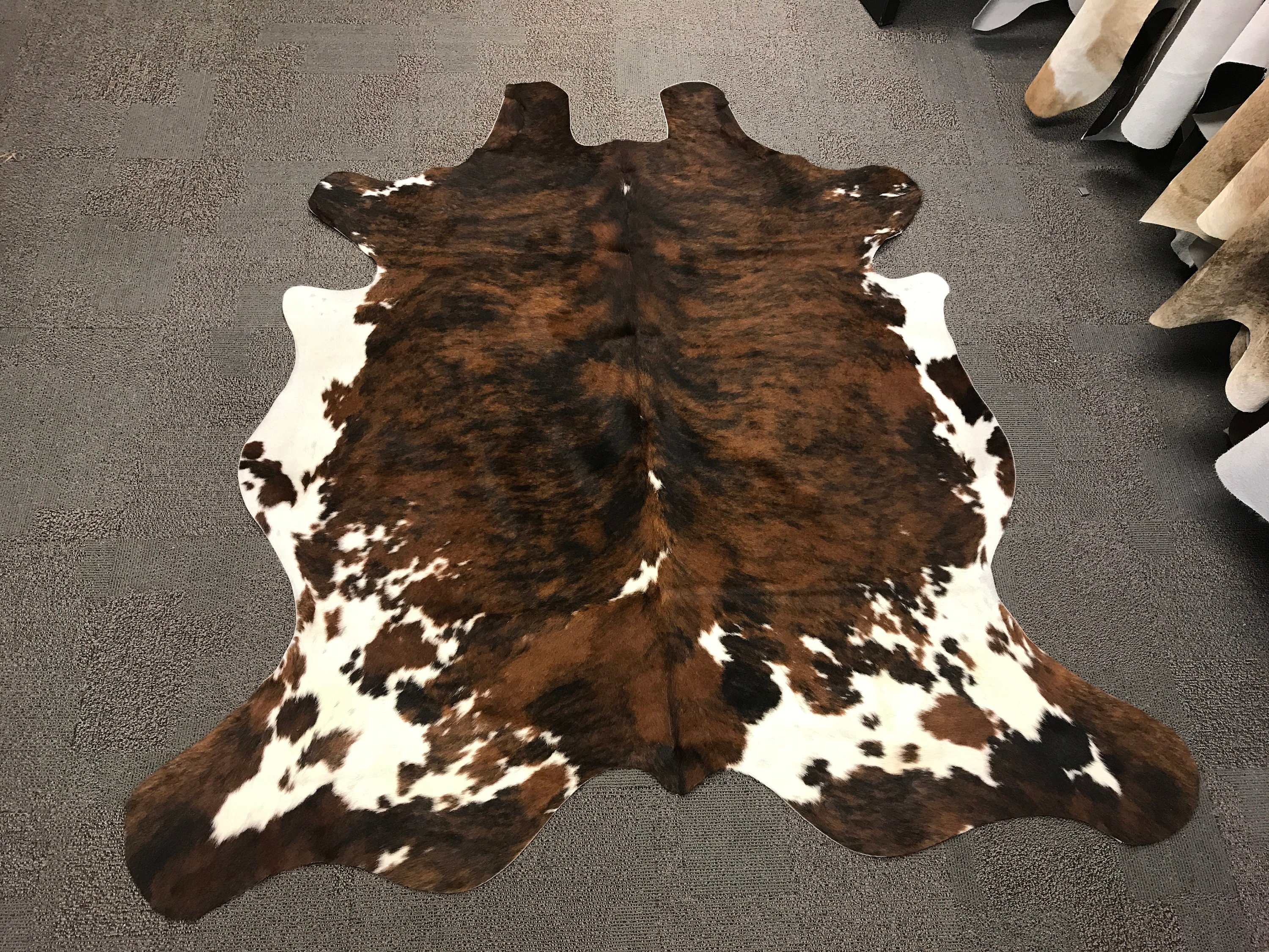 Colombian Brindle Cowhide Rug Size 6ft x 6.5ft Large by Cowhide Texas