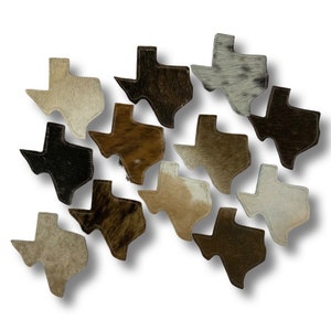 DOUBLE Sided TEXAS Cowhide Coaster Assorted Mix Colors Drink Coasters Genuine Cowhide Coasters Individually Sold