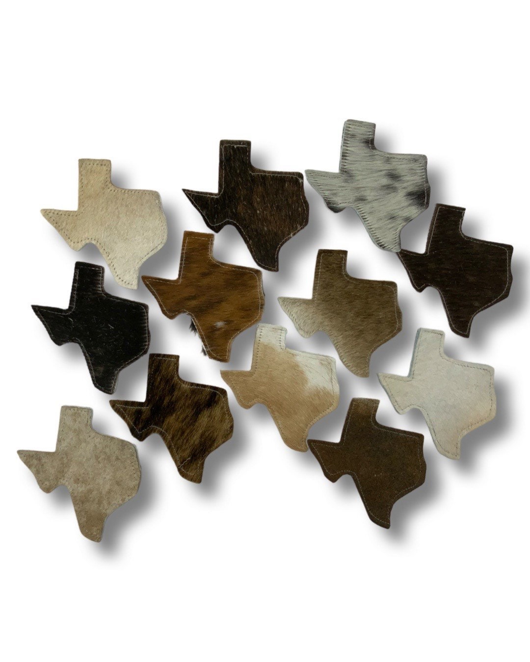 DOUBLE Sided TEXAS Cowhide Coaster Assorted Mix Colors Drink