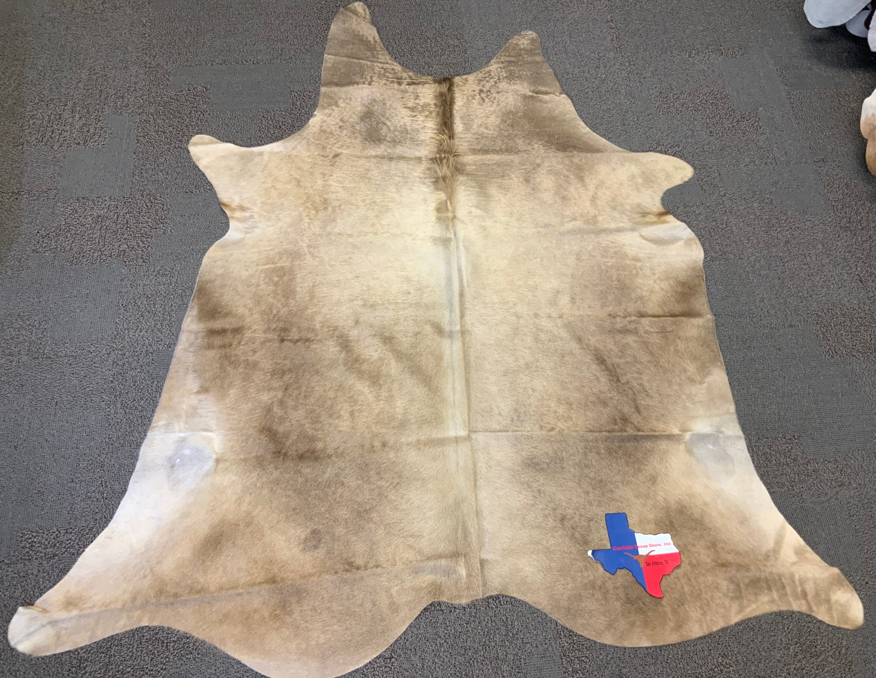 Champagne Cream Brazilian Cowhide Rug Medium Size 6’1” x6’4”Actual Rug you will be Receiving