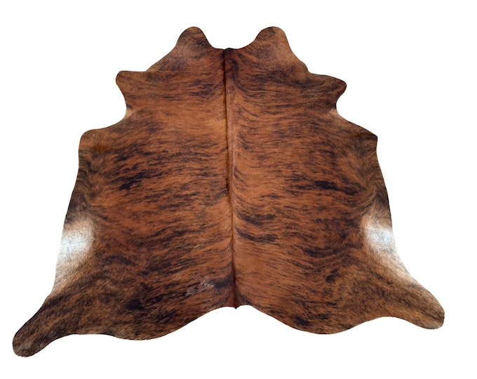 Brazilian Brindle Cowhide Rug 6'9"x 5'7"