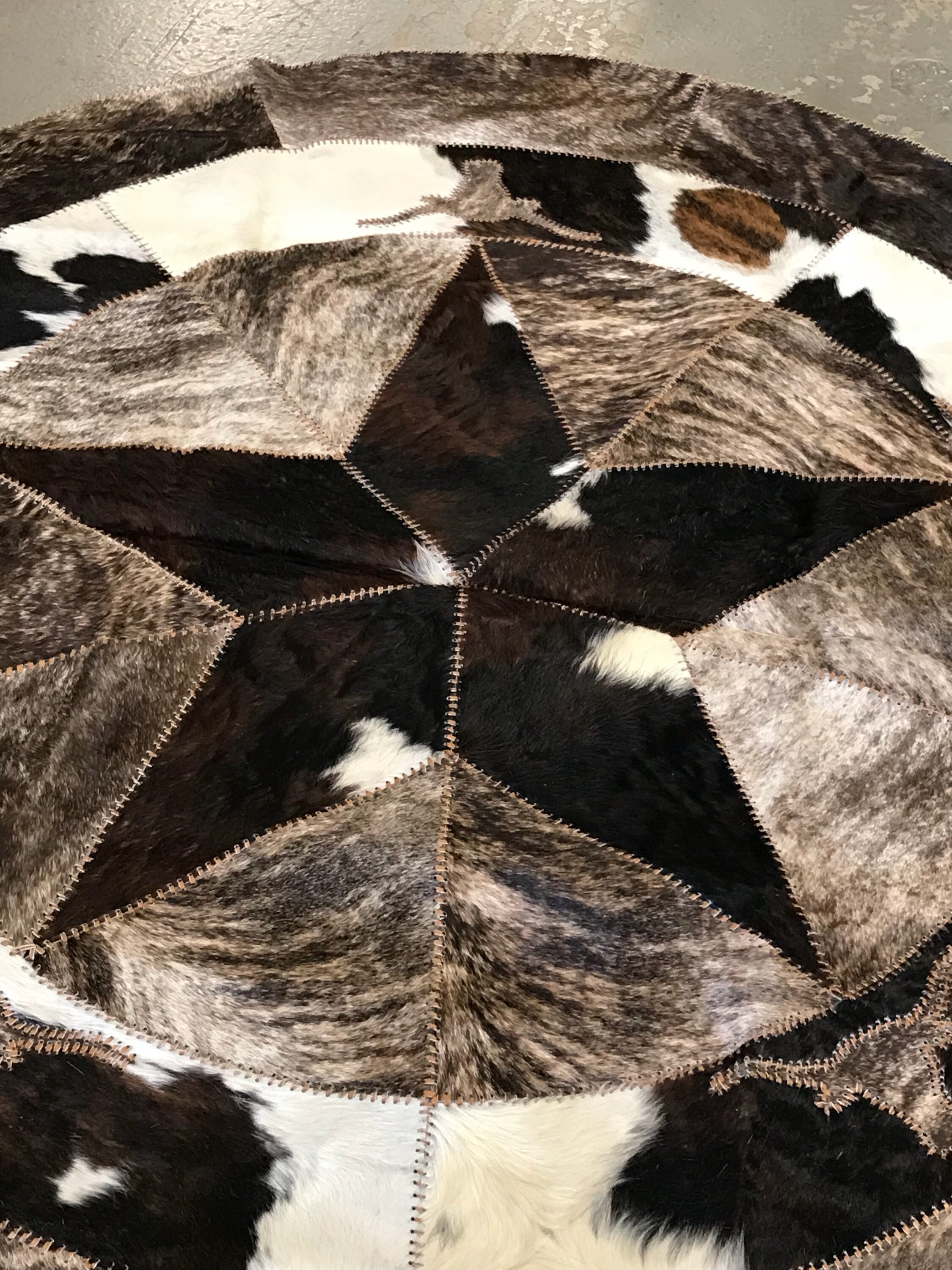72 Inch Star with Longhorns* Cowhide Area Rug* Handmade* Patchwork