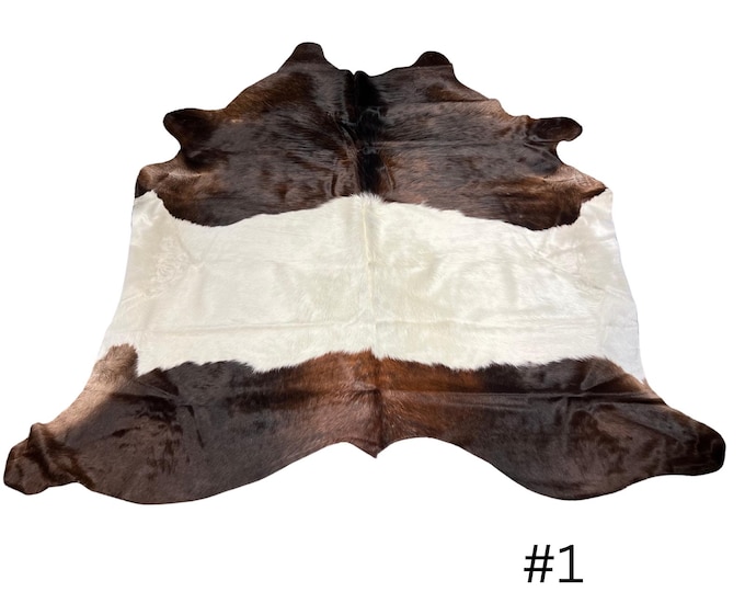 Brazil Premium Cowhide Brown and White Rug, - Top Quality- BEST PRICES