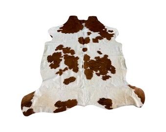 Natural Tri-Color Cowhide Rug Size 6FT X 6FT MEDIUM Size by Cowhide Texas Store Inc. -Actual Rug you will Receiving