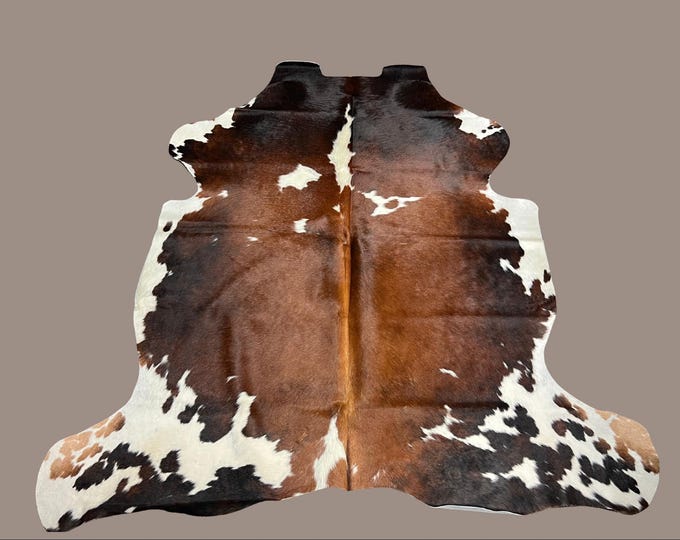 100% Genuine Cowhide Tri-Color Rug