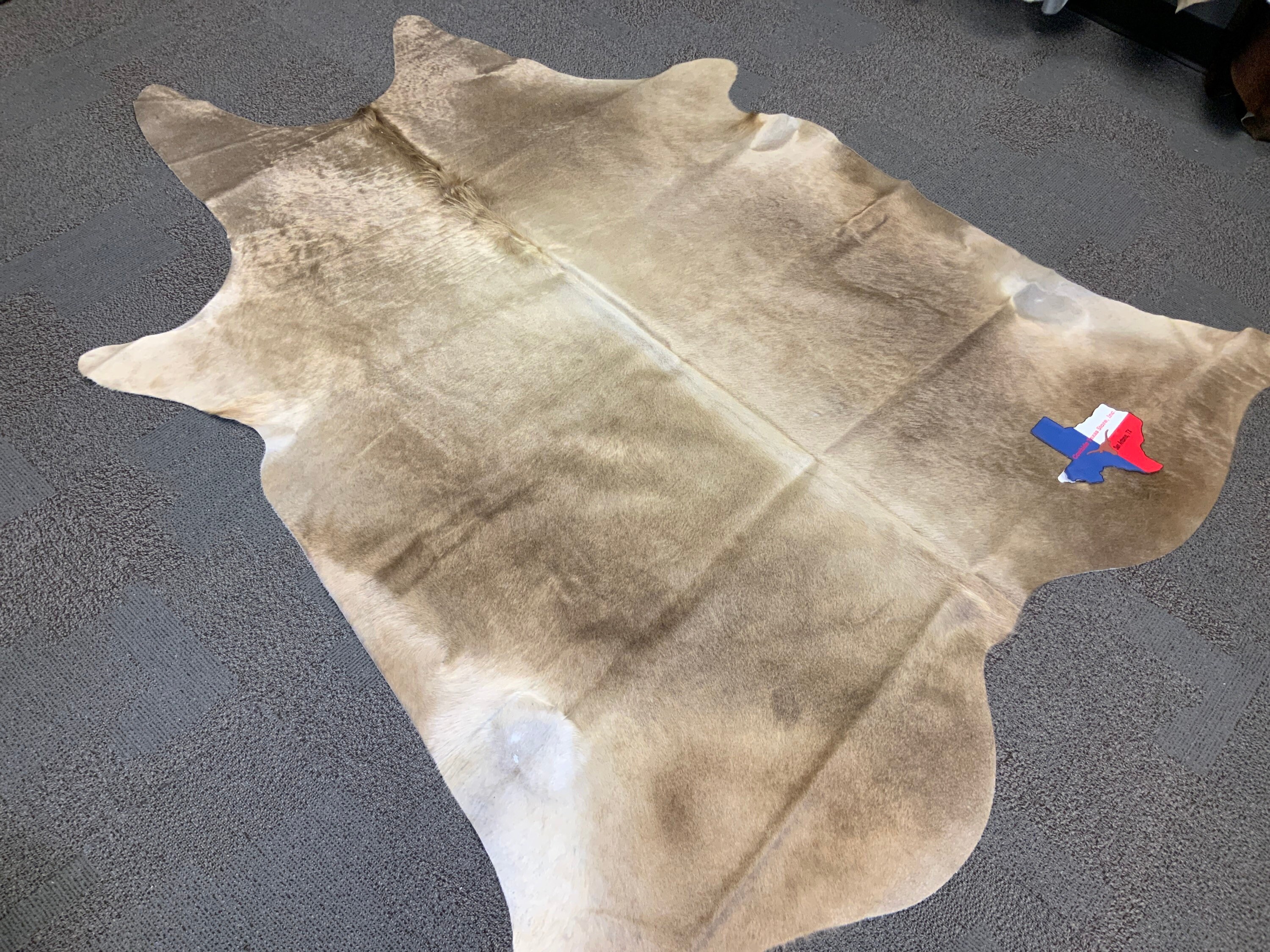 Champagne Cream Brazilian Cowhide Rug Medium Size 6’1” x6’4”Actual Rug you will be Receiving