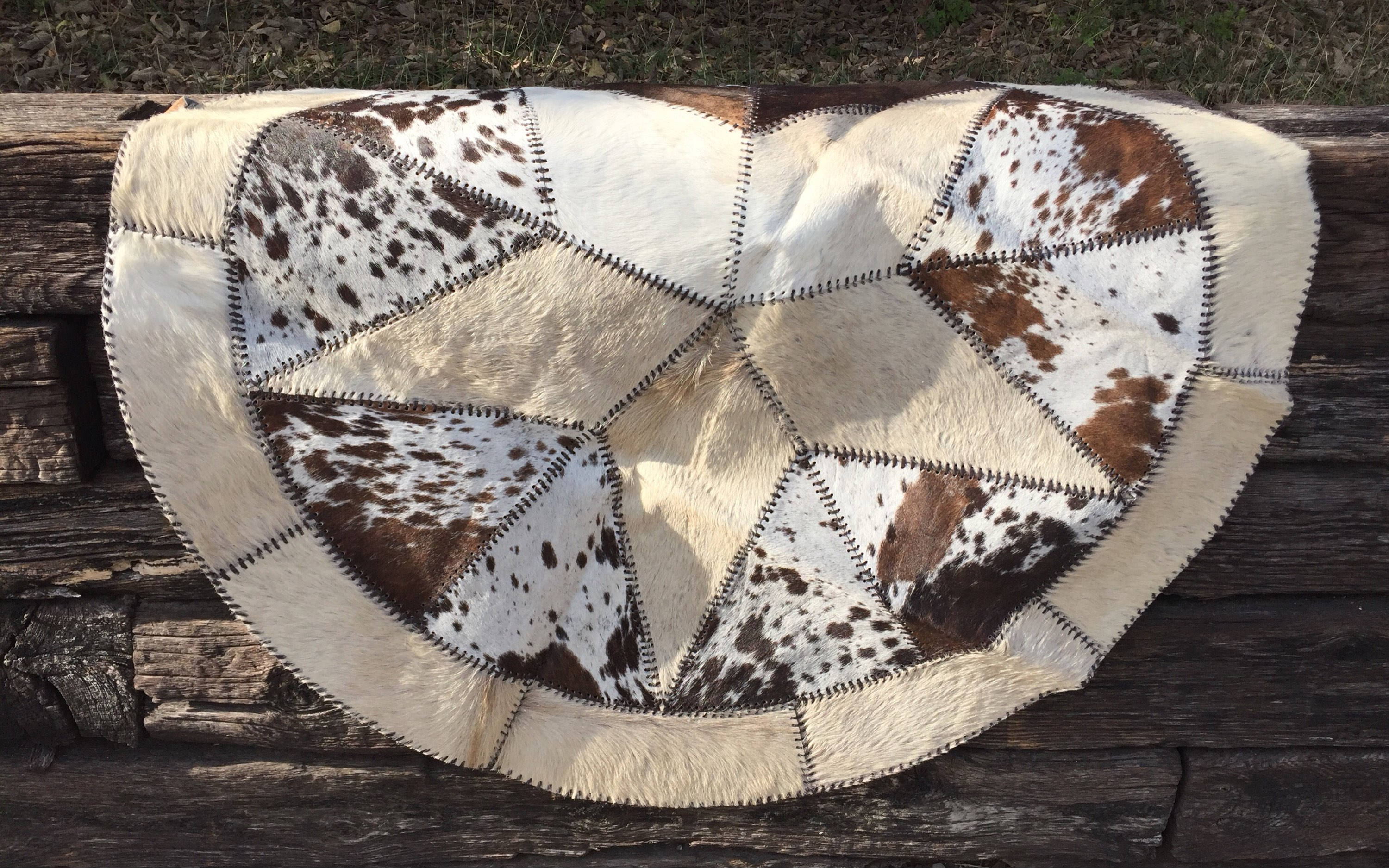 40 Inch Texas Star Cowhide Area Rug Handmade Patchwork FREE SHIPPING