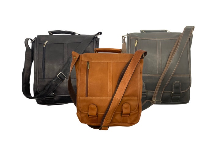 Leather Laptop Bag with Strap, LEATHER BACKPACK, School bag, Sholder Bag, Women and Men's Laptop Bag