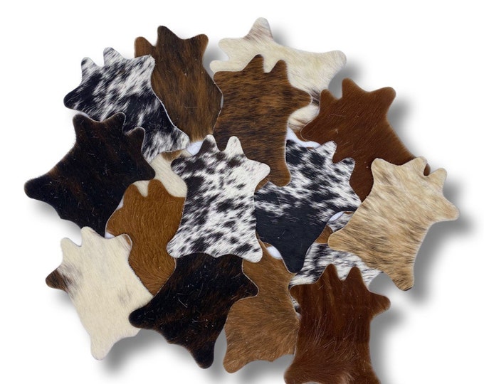 Mini Cow Cowhide Coaster* Individually sold 6in x 5in