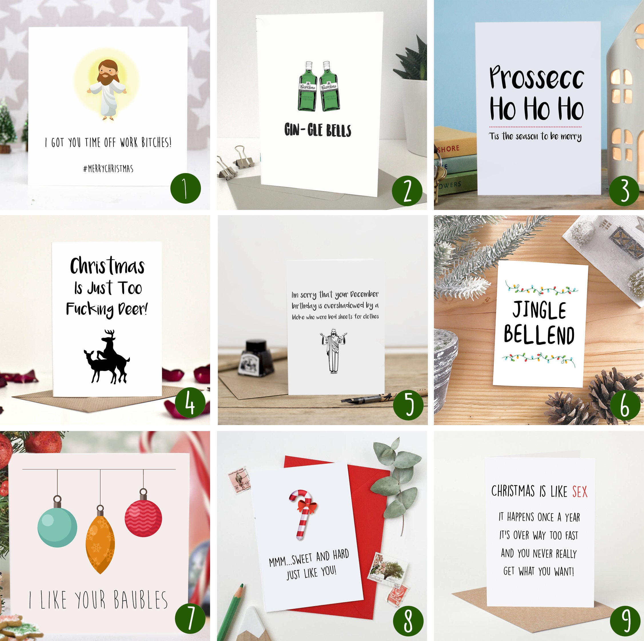 Merry Christmas Rude Card Rude Christmas Card Funny  Etsy