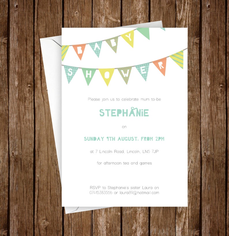 Baby Shower Invitations Invites Pdf Or Printed Diy Personalised