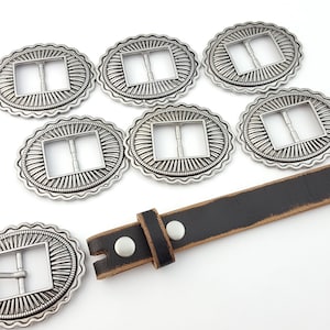 Customized: Western Genuine Distressed Leather w. Navajo Concho Belt