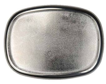 DIY Design Your Own Buckle on Plain Oval Metal Silver Belt Buckle