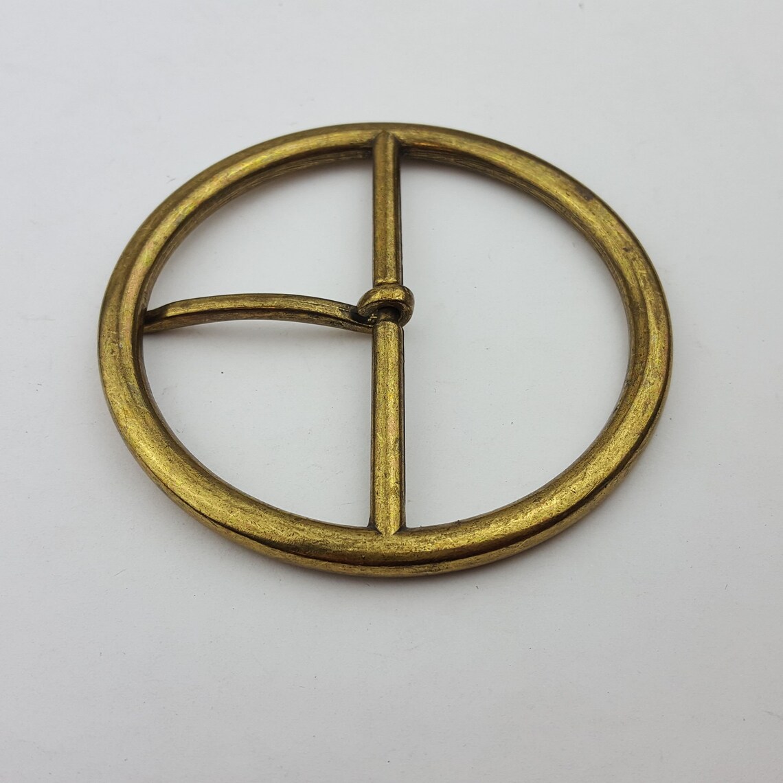 Round Brass Finish Buckle for Wide Belt Etsy