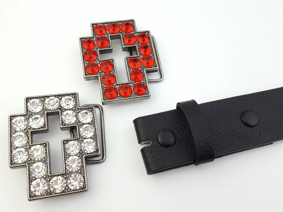 Abel Brand‎ Gold Tone Cross Belt Buckle Embellished Crystals Made in Italy Abel Brand Gold Tone Cross Belt Buckle Embellished Crystals  main image 4