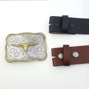 NeW! Boho vegan Western-steer belt Non-Animal, Vegan Western Tooled Rose Embossing Style Belt  main image 4