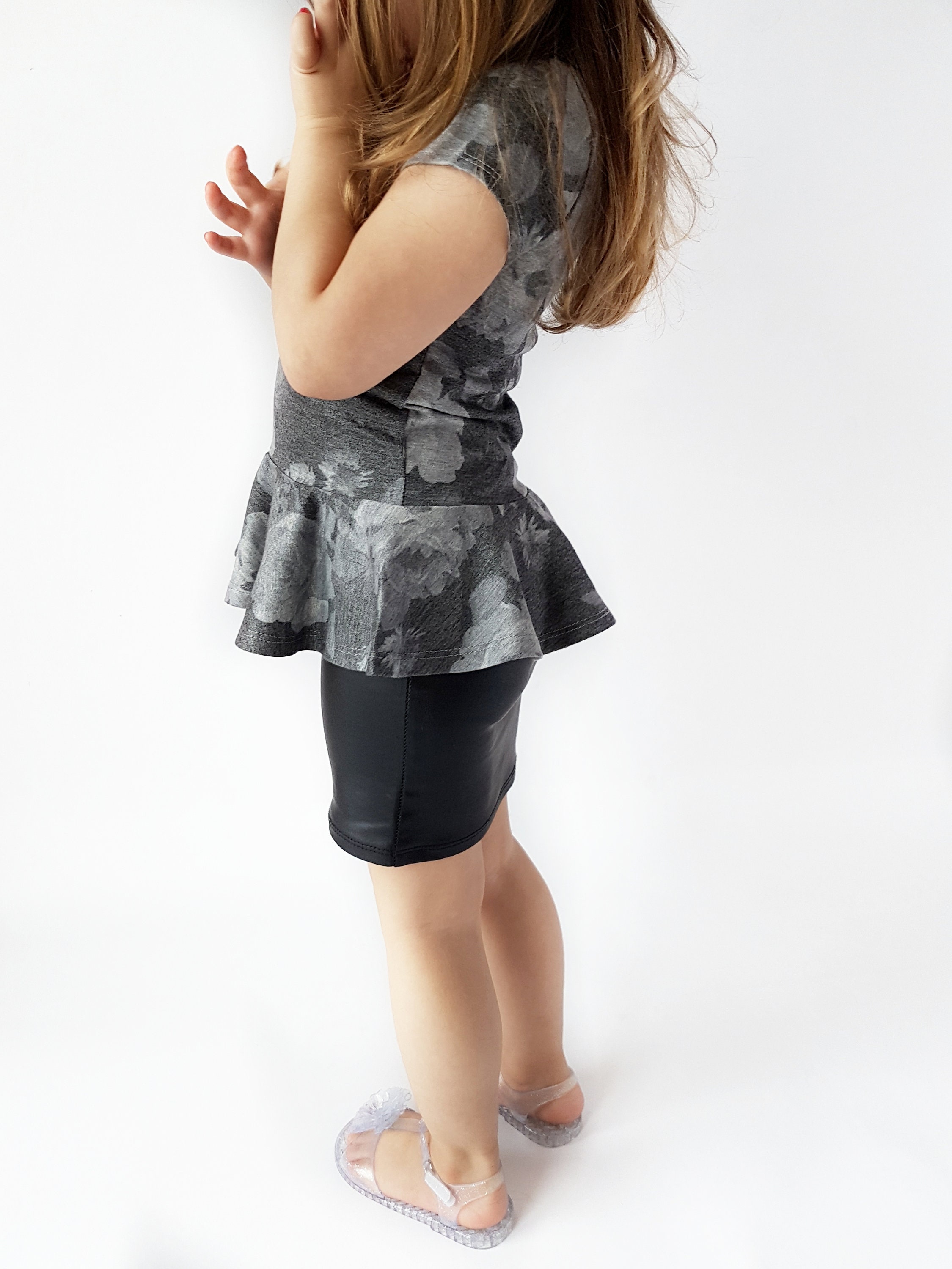 Vegan Leather Kids Toddler Girl Pencil Skirt Etsy