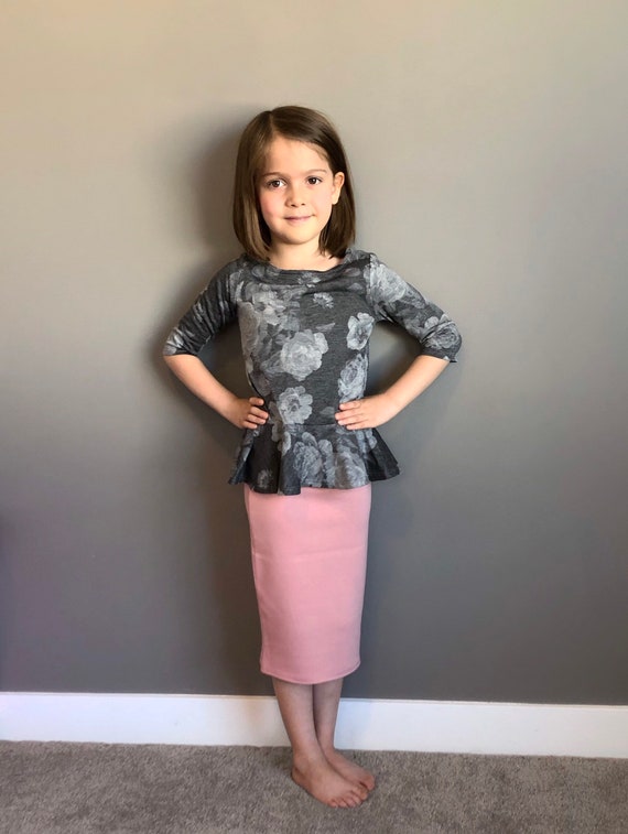 baby grey pencil skirt