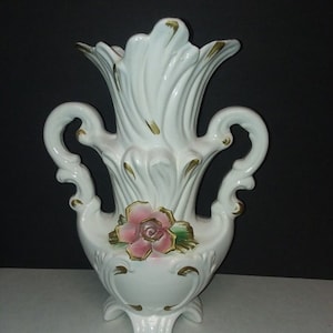 Capodimonte Double Handle Flower Large Vase Made in Italy