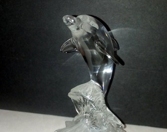 Boutique Cristal d'Arques France Lead Crystal Glass Dolphin Figurine