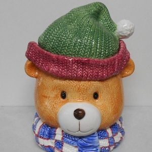 Teddy Bear Ceramic Cookie Jar Kitchen Canister