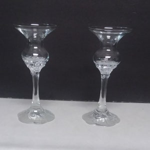 Crystal Glass Wedding Party Candlestick Holders Set of 2