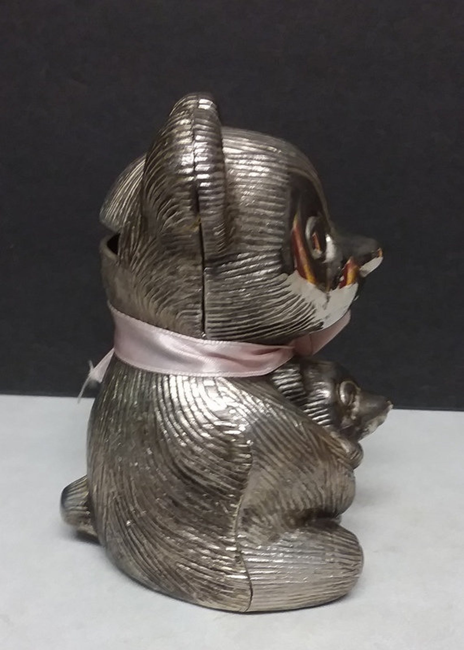 Teddy Bear Cub Coin Piggy Bank Metal Diecast Figurine Etsy