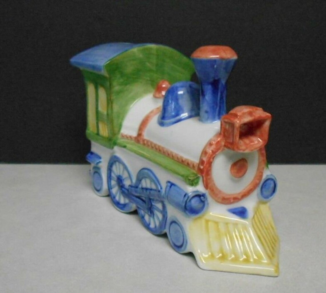 Kids Train Ceramic Steam Coin Piggy Bank Hand Etsy