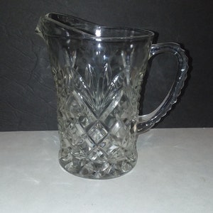 Vintage Clear Depression Glass Creamer Diamond Point Cut