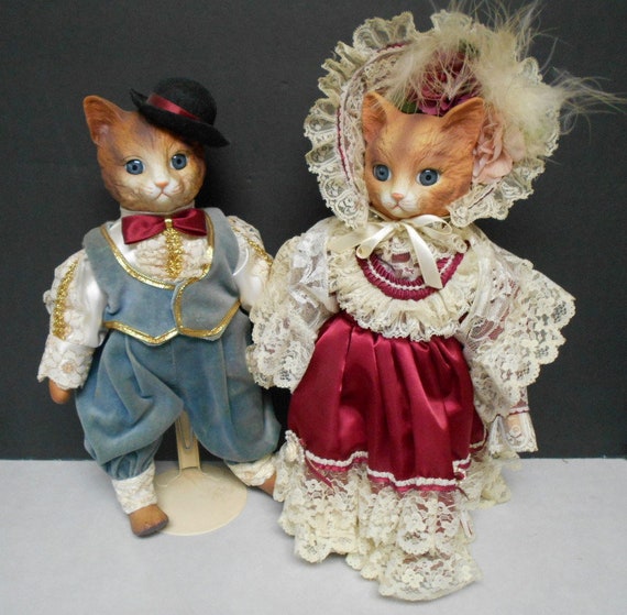 vintage porcelain cat dolls