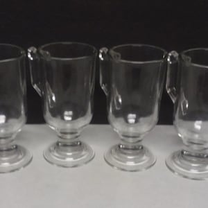 4 Irish Cream Clear Glass Liquor Coffee Mugs