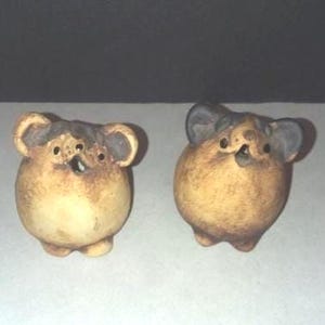 Odd Pottery Clay Mice Folk Art Mouse Figurines