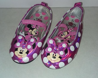 Minnie Mouse Shoes: Pink Polka Dot Mary Janes, Size 5