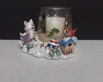 Festive Animal Christmas Holiday Votive Candle Holder