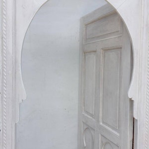 Arch door moroccan entry door interior/exterior Handmade moroccan vintage white  wooden door for bedroom or living room