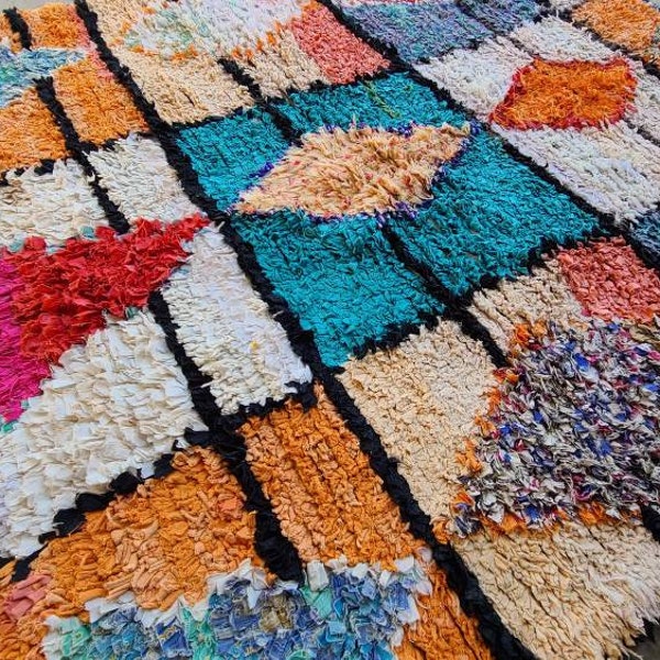 76" x 62 " Berber rug vintage moroccan carpet | Teppich Alfombra tapis marocain Marokkanischer marroqui | vintage boucherouite carpet