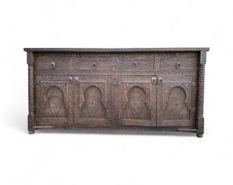 African tv cabinet handmade moroccan carved  moorish wooden buffet