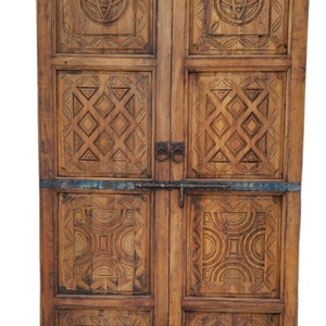 large old riad cedar double door. Moorish Alhambra wooden door, great workmanship, unique moroccan door panels