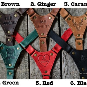 Personalized leather suspenders leather suspenders with Monogram wedding suspenders mens braces for grooms suspenders Groomsmen gift retro Brown+Initials&Date