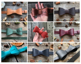Hundehalsband Fliege Personalisiertes Hundehalsband Leder Fliege Ringträgerhalsband Hochzeitsaccessoire Gravur Halsband Geschenk für Tierliebhaber