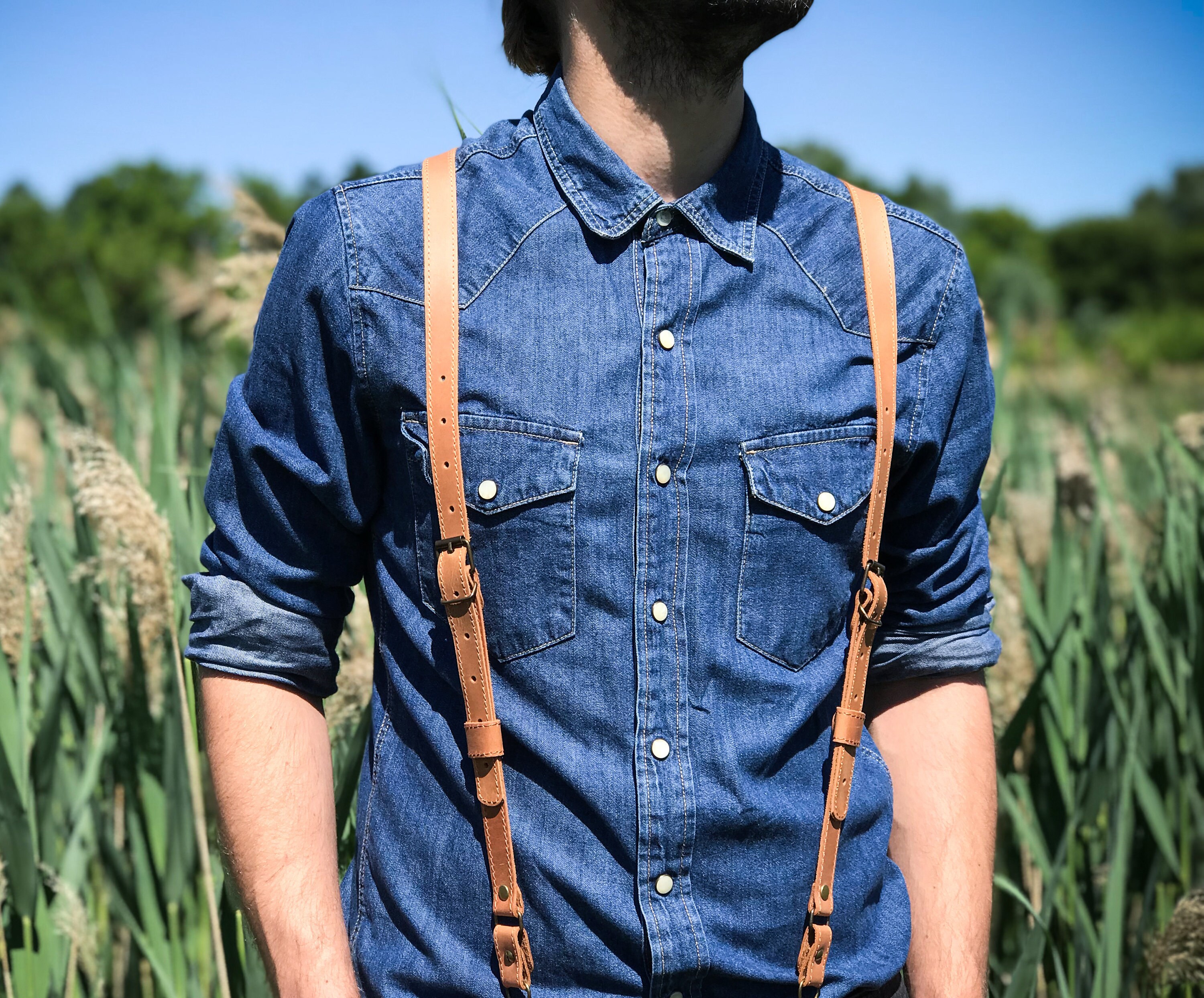 Personalized leather suspenders leather suspenders with Etsy