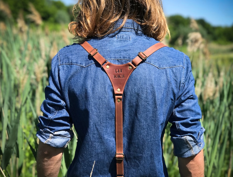 Personalized Leather Suspenders Monogram Wedding Suspenders Etsy