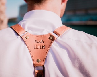 Bretelles avec monogramme bretelles de mariage rustiques pour hommes bretelles du marié garçons d'honneur idée cadeau personnalisée enterrement de vie de garçon