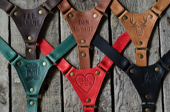 Personalized Leather Suspenders Monogram Wedding Suspenders - Etsy