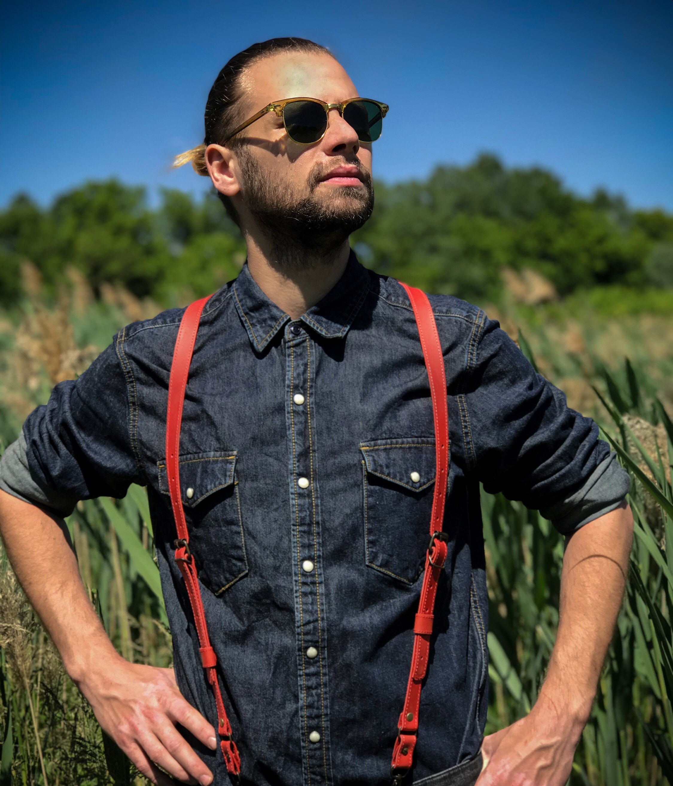Personalized leather custom suspenders Monogram wedding | Etsy