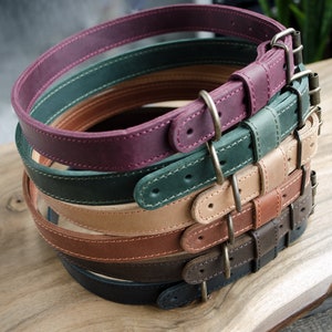 dog collar Custom collar leather personalized collar Pet neckwear Wedding accessories engraving gift flat collar turquoise collar ID collar image 4