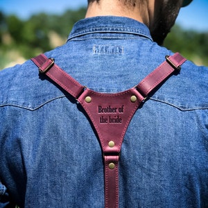 Personalized leather suspenders leather suspenders with Monogram wedding suspenders mens braces for grooms suspenders Groomsmen gift retro
