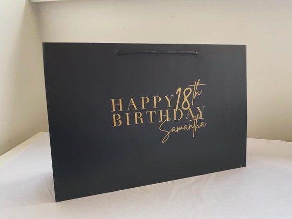 Medium Personalised 18th Birthday Gift Bag Personalised Present Bag Gift Bag Present Bag 18th Birthday Gift Bag 3x Bag Colours Etsy UK