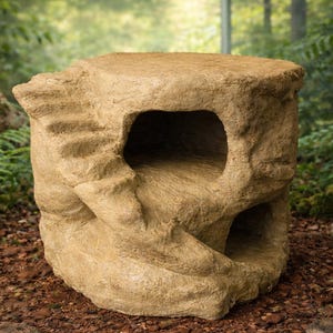 Extra Large Reptile Basking Platform with Caves, Custom Faux Stone Hide, Bearded Dragon & Gecko Habitat Decor